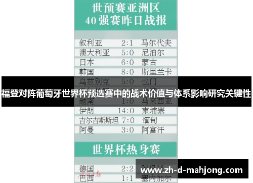 福登对阵葡萄牙世界杯预选赛中的战术价值与体系影响研究关键性 福登对阵葡萄牙世界杯预选赛中的战术价值与体系影响研究关键性